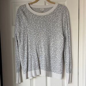 a new day Light Gray Leopard Print Sweater